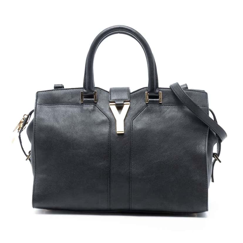 Saint Laurent Small Leather Cabas Chyc Satchel Black Leather Good condition - Front View
