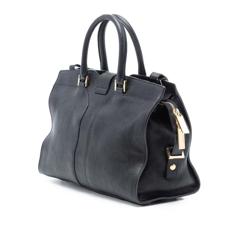 Saint Laurent Small Leather Cabas Chyc Satchel Black Leather Good condition - Back View
