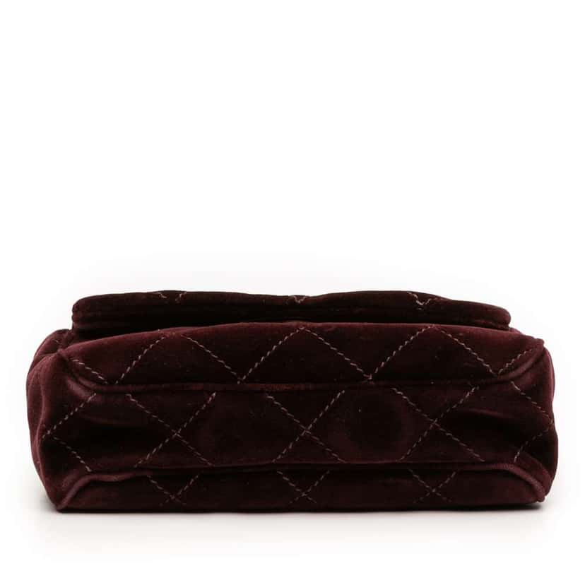 Chloé Small Quilted Velvet Heritage Shoulder Bag Red Velvet Good condition - Inside View