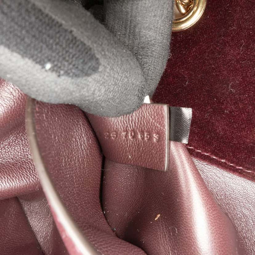 Chloé Small Quilted Velvet Heritage Shoulder Bag Red Velvet Good condition - Box View