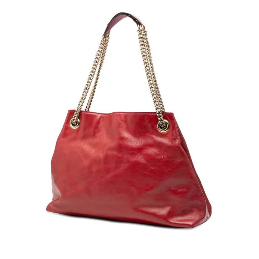Gucci Medium Leather Soho Chain Tote Red Leather Very good condition - Back View