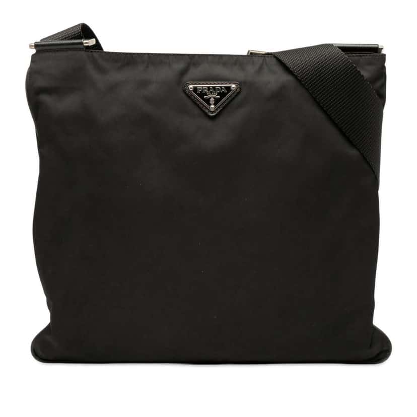 Prada Tessuto Zip Top Crossbody Black Good condition - Front View