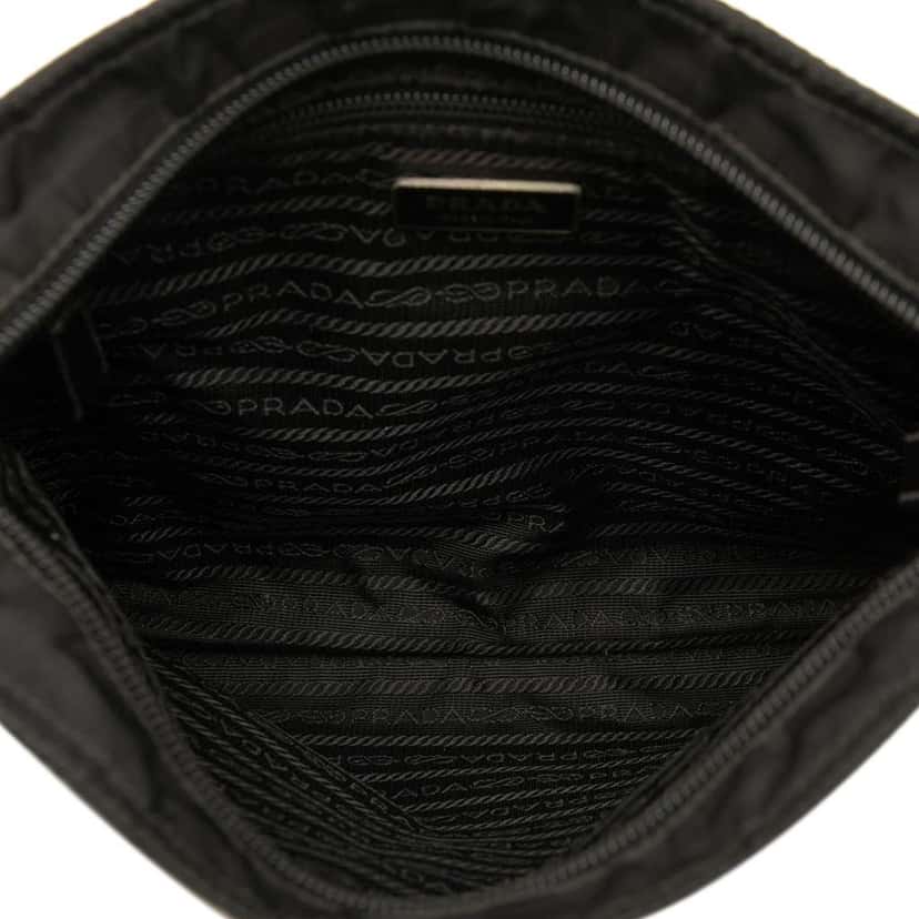 Prada Tessuto Zip Top Crossbody Black Good condition - Model View