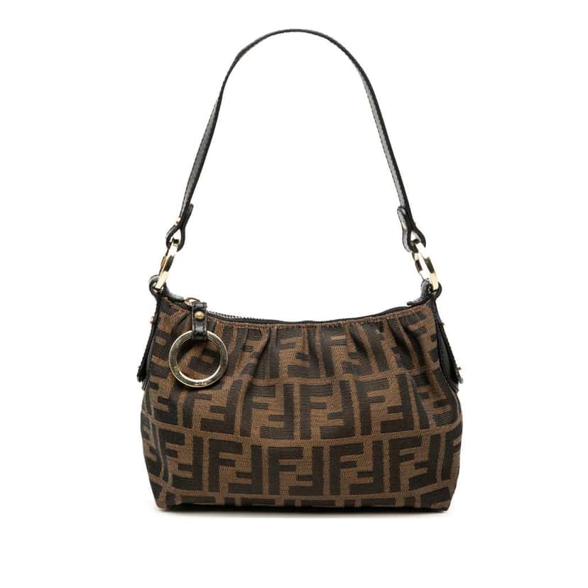 Fendi Zucca Canvas Shoulder Bag Brown Canvas Good condition - Front View