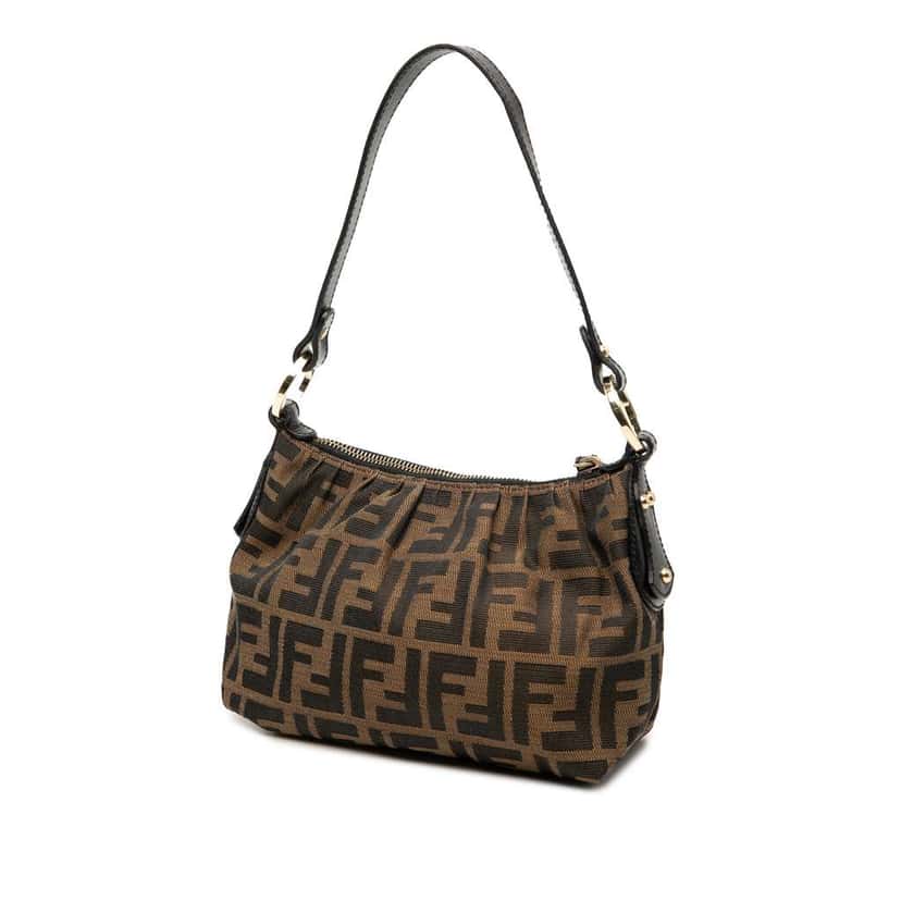 Fendi Zucca Canvas Shoulder Bag Brown Canvas Good condition - Back View