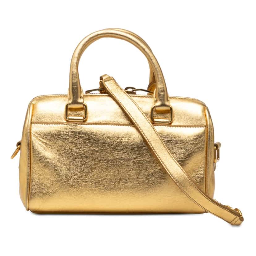 Saint Laurent Toy Metallic Leather Classic Duffle Satchel Gold Leather Very good condition - Front View