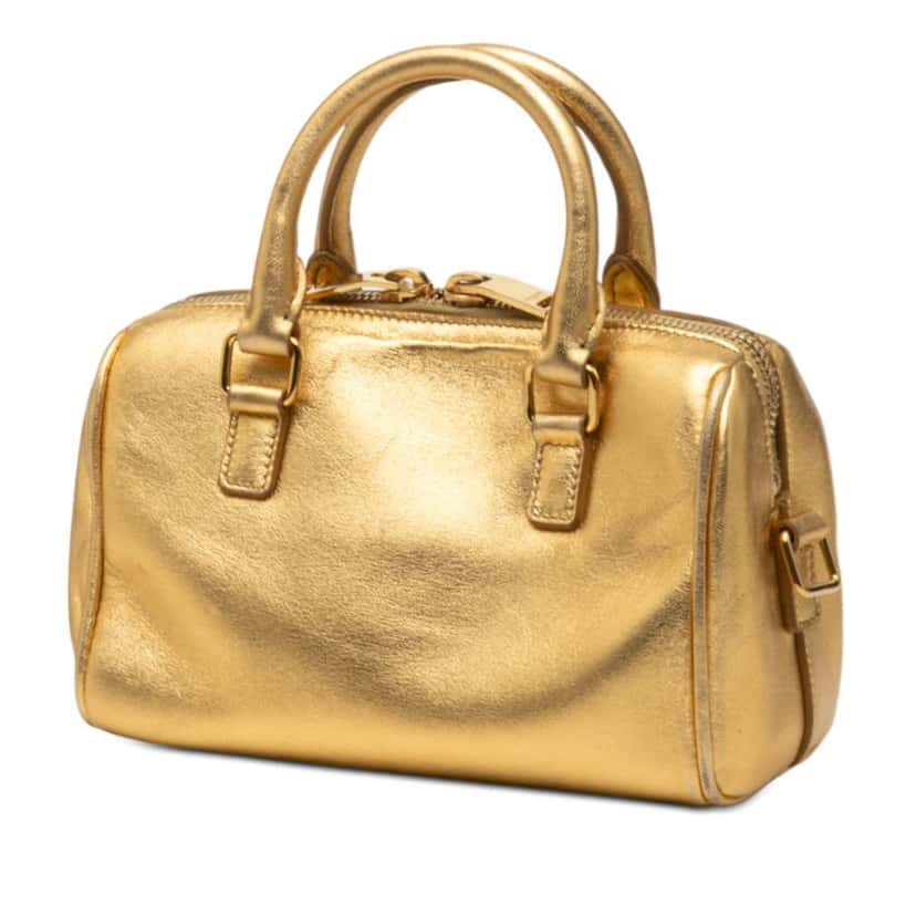 Saint Laurent Toy Metallic Leather Classic Duffle Satchel Gold Leather Very good condition - Back View