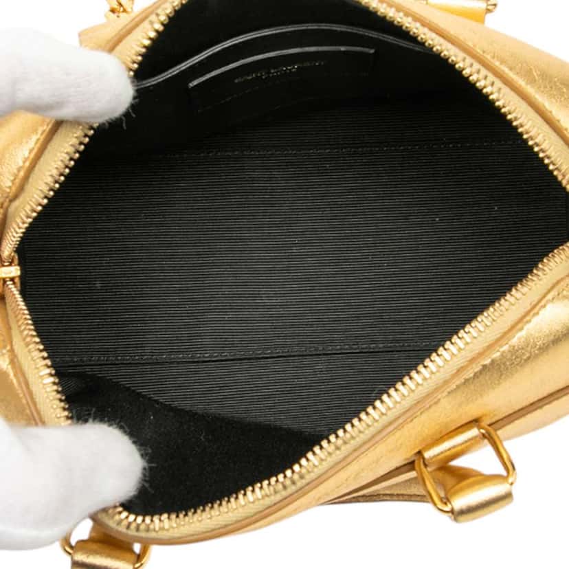 Saint Laurent Toy Metallic Leather Classic Duffle Satchel Gold Leather Very good condition - Model View