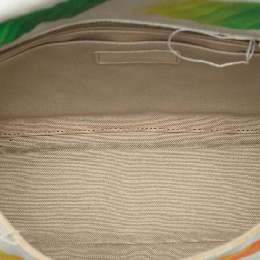 Chanel Jumbo Canvas Classic Colorama Single Flap White Canvas Good condition - Model View