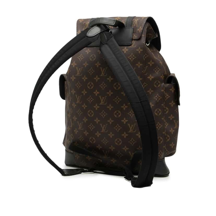 Louis Vuitton Monogram Macassar Christopher Backpack MM Brown Good condition - Back View