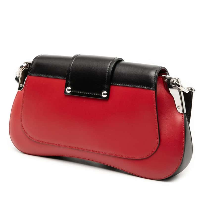 Prada Bicolor City Calf Sidonie Satchel Red Leather Very good condition - Back View