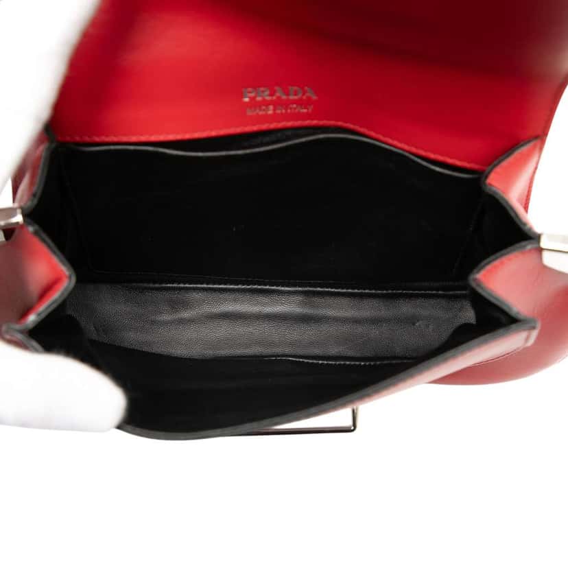 Prada Bicolor City Calf Sidonie Satchel Red Leather Very good condition - Model View