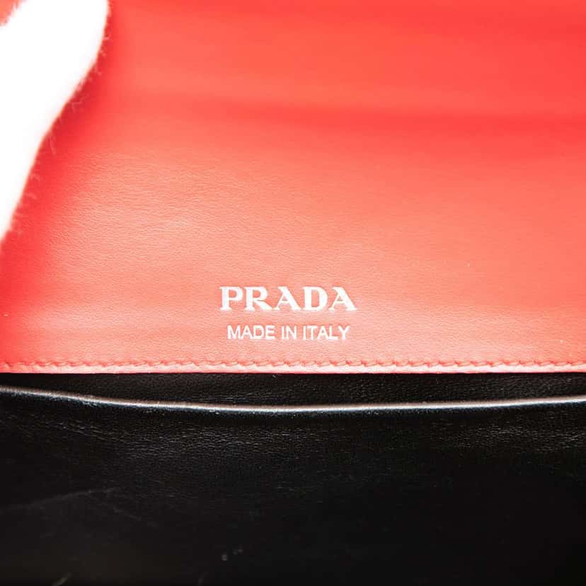 Prada Bicolor City Calf Sidonie Satchel Red Leather Very good condition - Box View