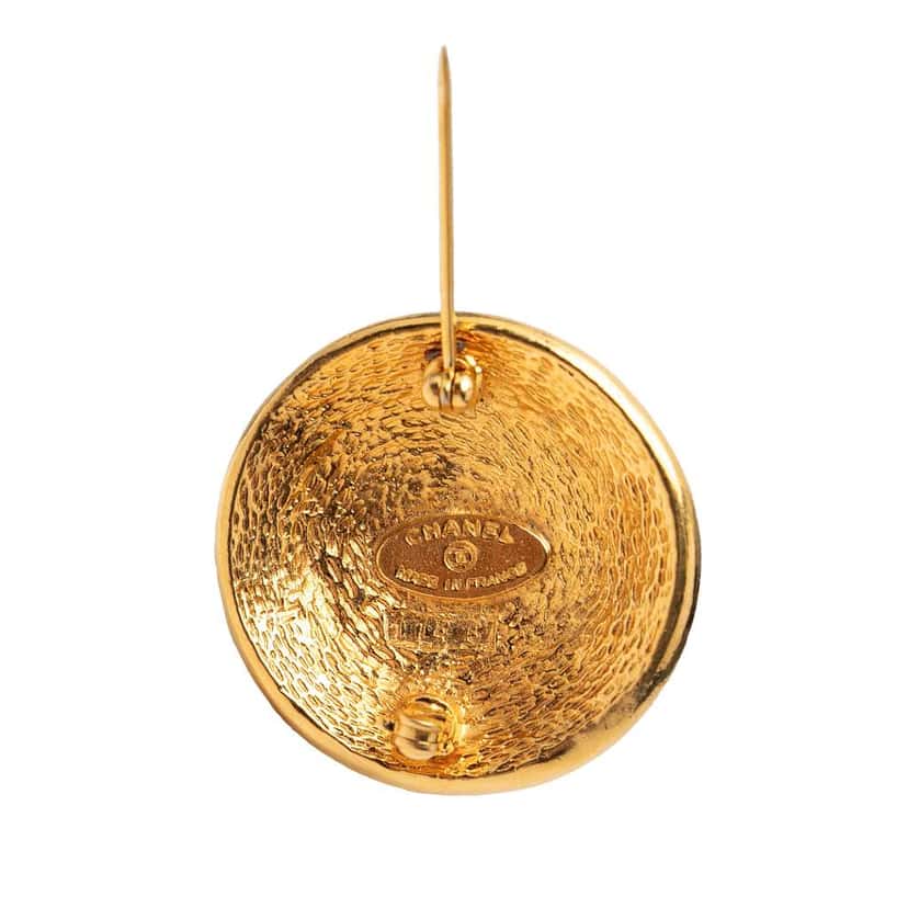 Chanel Gold Plated 31 Rue Cambon Round Brooch Gold Metal Very good condition - Inside View