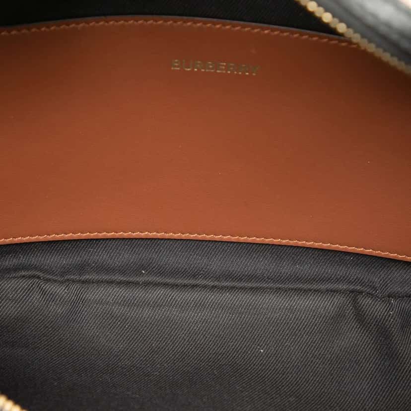 Burberry Icon Stripe Coated Canvas Sonny Belt Bag Brown Canvas Very good condition - Model View