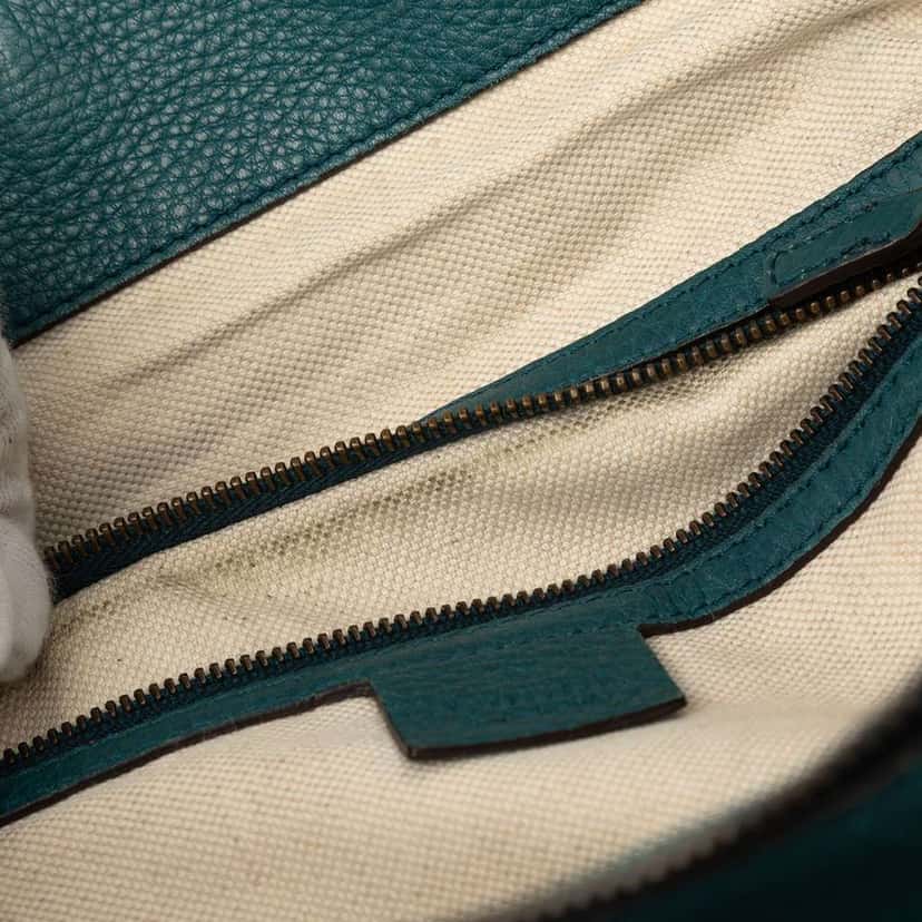 Gucci Medium Leather Ride Top Handle Bag Green Leather Very good condition - Box View