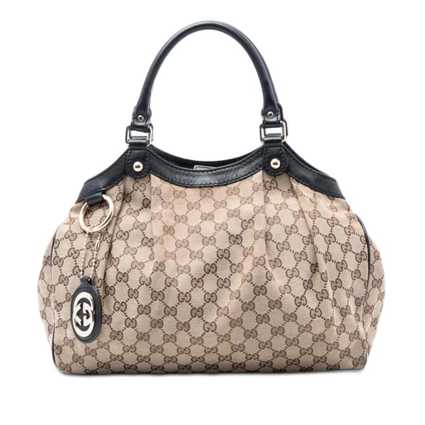 Gucci Medium GG Canvas Sukey Tote Brown Canvas Good condition - Front View