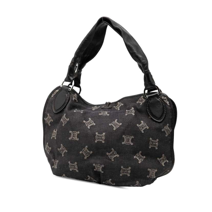 Celine Macadam Denim Bittersweet Hobo Bag Black Denim Very good condition - Back View