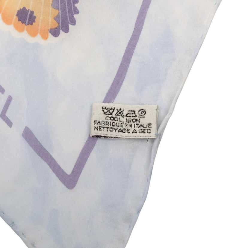 Chanel CC Logo Hot Air Balloon Parachute Silk Scarf Purple Silk Good condition - Box View