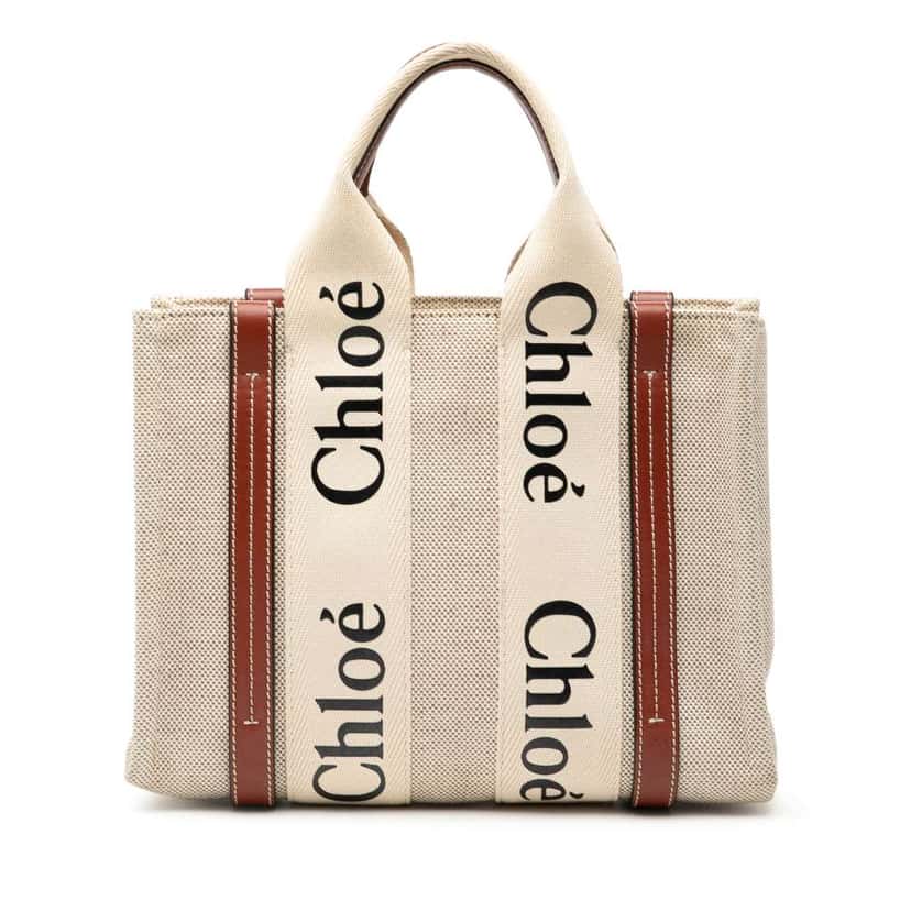 Chloé Small Canvas Woody Tote Brown Canvas Good condition - Front View