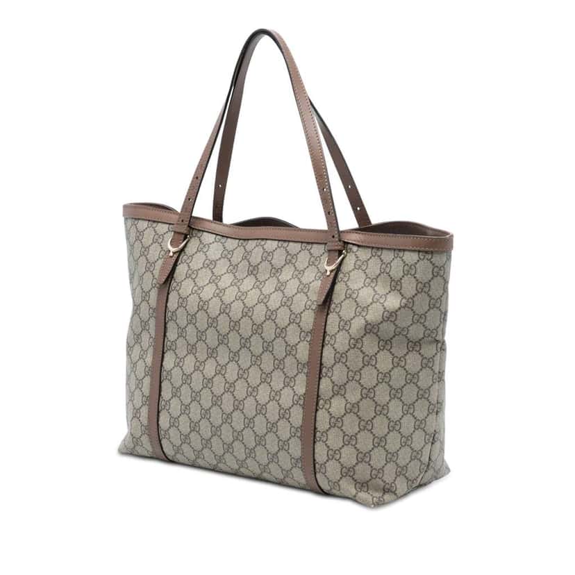 Gucci GG Supreme Nice Tote Brown Canvas Very good condition - Back View