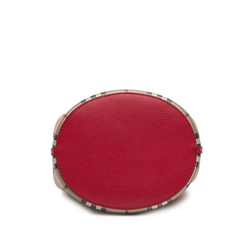 Burberry Haymarket Check Coated Canvas Lorne Bucket Bag Brown Canvas Very good condition - Inside View