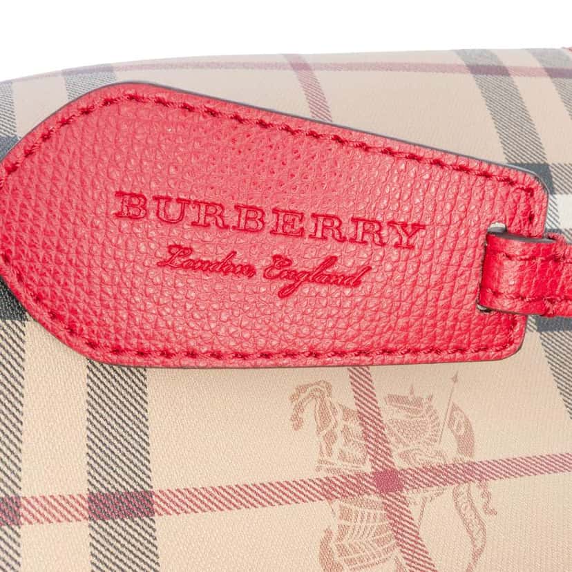 Burberry Haymarket Check Coated Canvas Lorne Bucket Bag Brown Canvas Very good condition - Box View