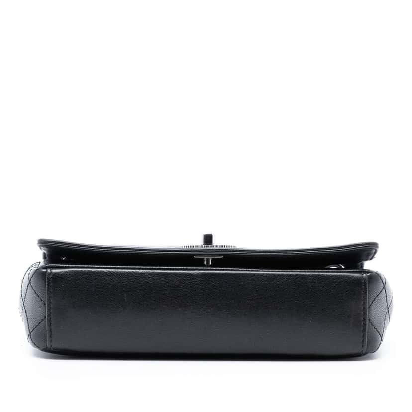 Chanel Small Lambskin Mademoiselle Flap Black Leather Good condition - Inside View