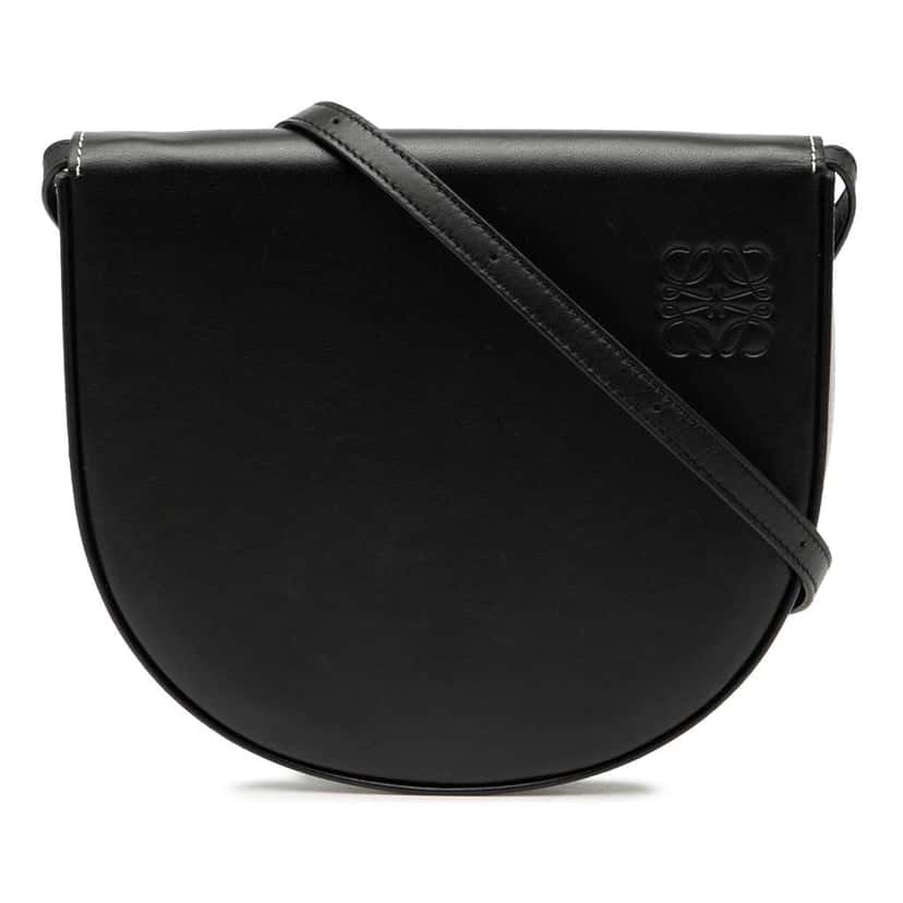 Loewe Soft Calfskin Heel Bag Black Leather Good condition - Front View
