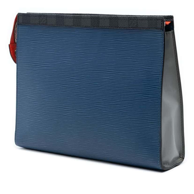 Louis Vuitton Epi Pochette Voyage MM Blue Leather Good condition - Back View