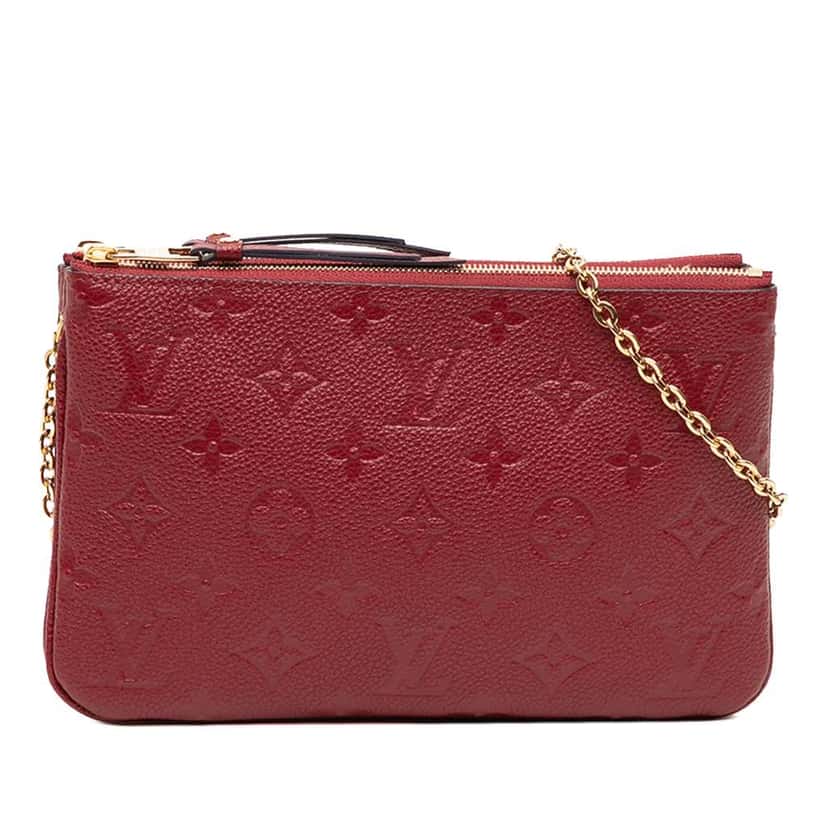 Louis Vuitton Monogram Empreinte Double Zip Pochette Red Leather Very good condition - Front View