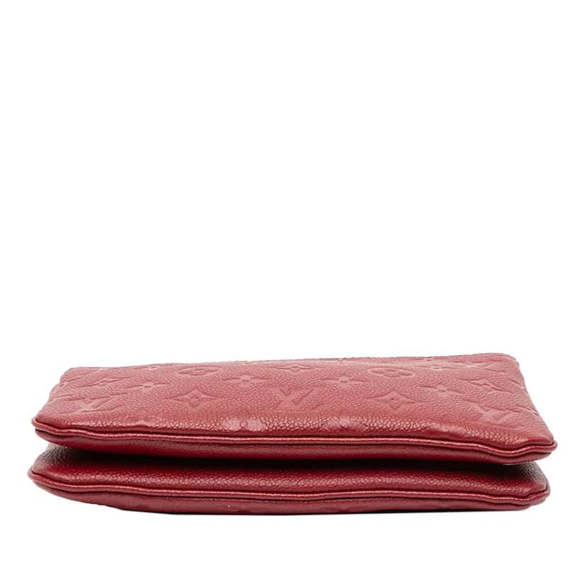 Louis Vuitton Monogram Empreinte Double Zip Pochette Red Leather Very good condition - Inside View