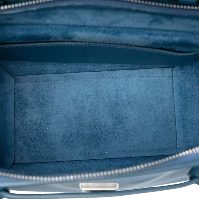 Celine Micro Grained Calfskin Belt Bag Blue Leather Very good condition - Model View