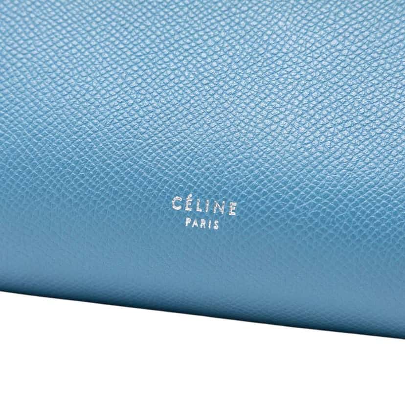 Celine Micro Grained Calfskin Belt Bag Blue Leather Very good condition - Box View