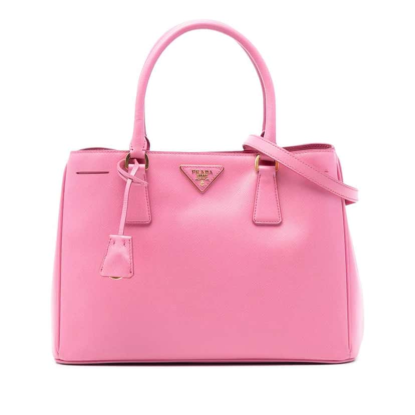 Prada Medium Saffiano Lux Galleria Satchel Pink Leather Good condition - Front View