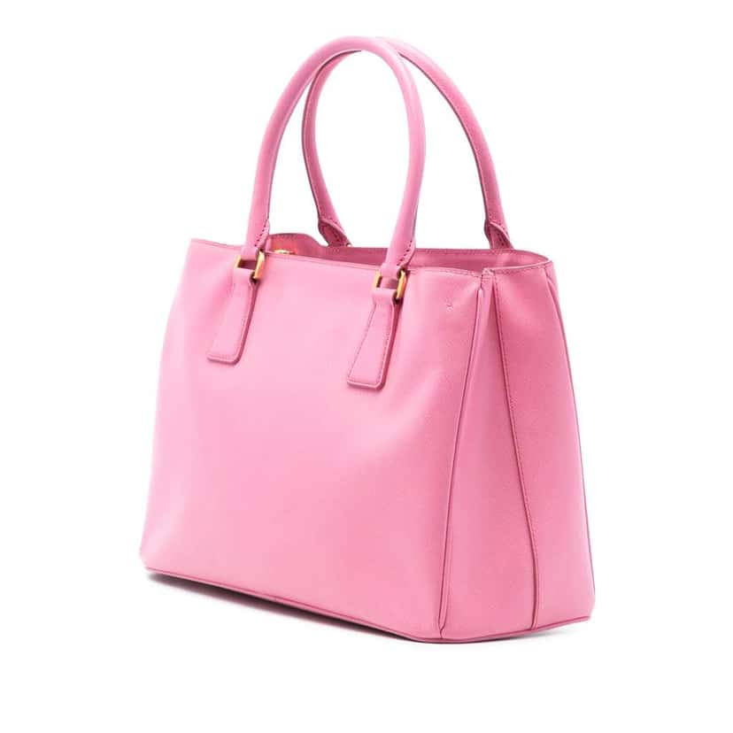 Prada Medium Saffiano Lux Galleria Satchel Pink Leather Good condition - Back View