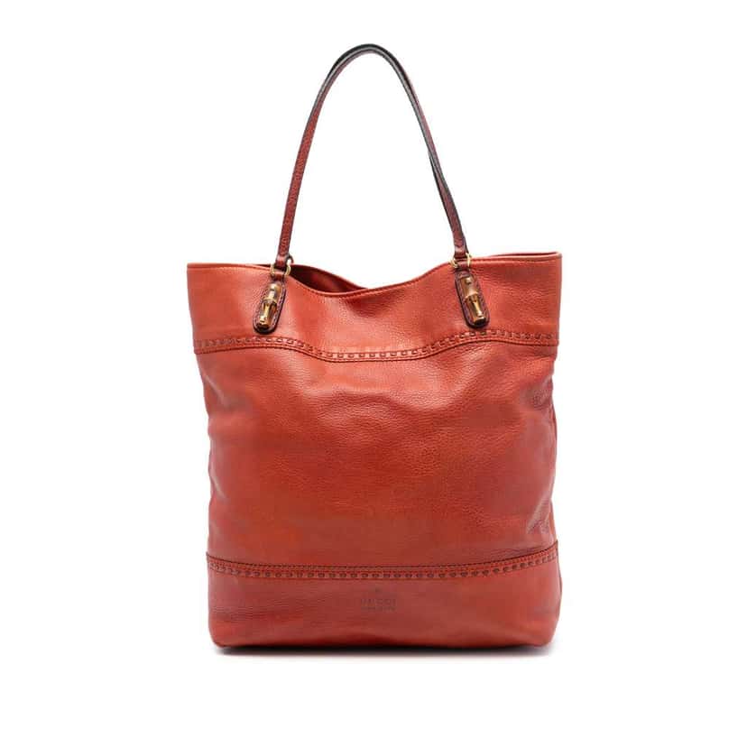 Gucci Large Leather Laidback Crafty Tote Orange Leather Very good condition - Front View