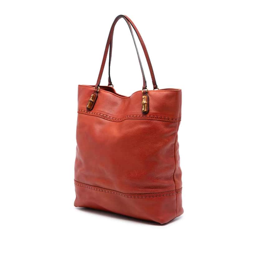 Gucci Large Leather Laidback Crafty Tote Orange Leather Very good condition - Back View