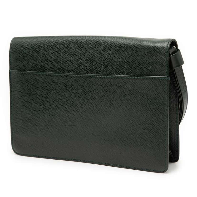 Louis Vuitton Taiga Selenga Green Leather Good condition - Back View