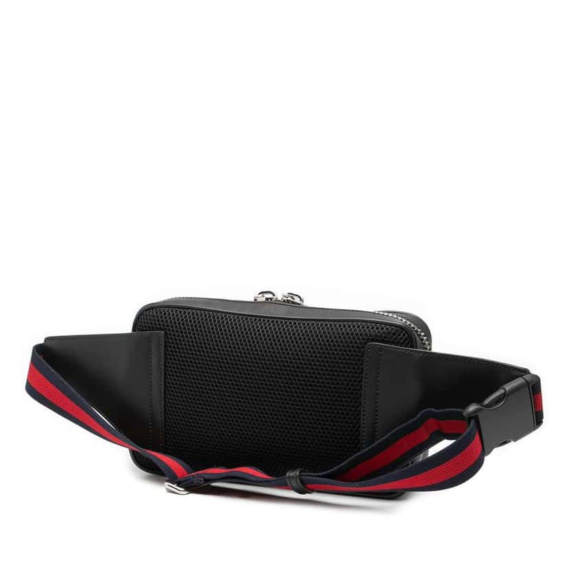 Gucci GG Supreme Web Belt Bag Black Canvas Good condition - Back View