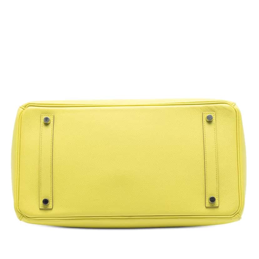 Hermès Epsom Birkin Retourne 35 Yellow Leather Good condition - Inside View