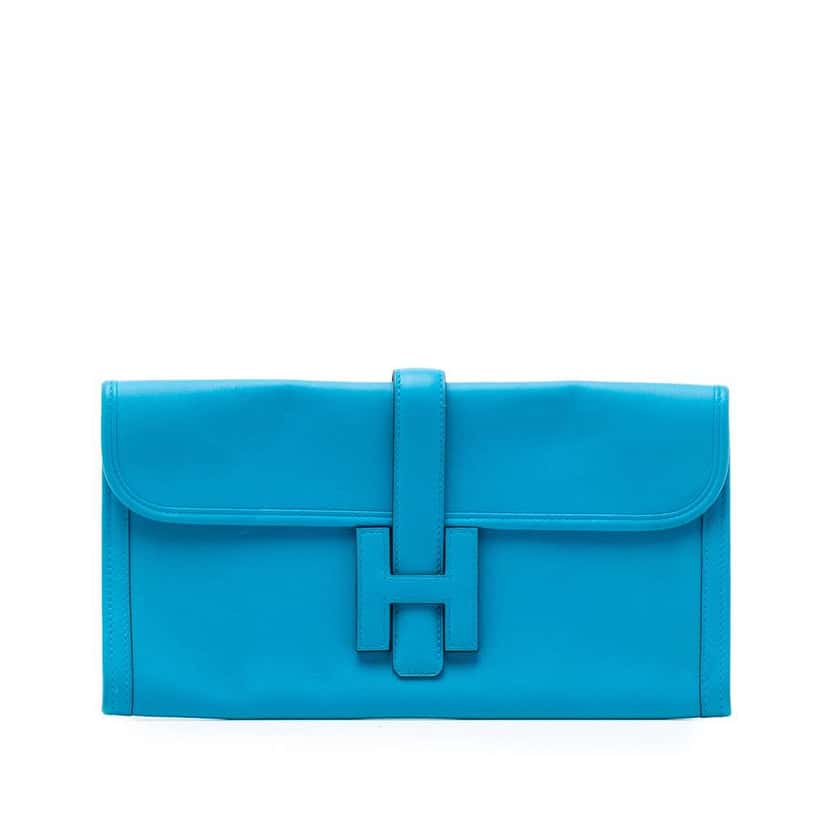 Hermès Swift Jige Elan 29 Blue Leather Good condition - Front View