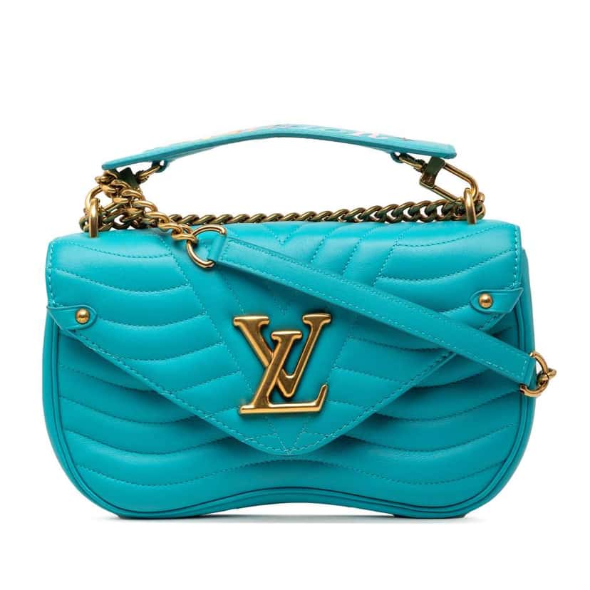 Louis Vuitton New Wave Chain Bag MM Blue Leather Very good condition - Front View