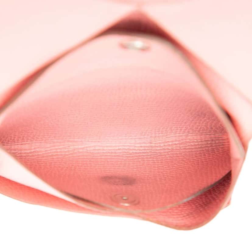 Hermès Epsom Calvi Duo Card Holder Pink Leather Good condition - Box View
