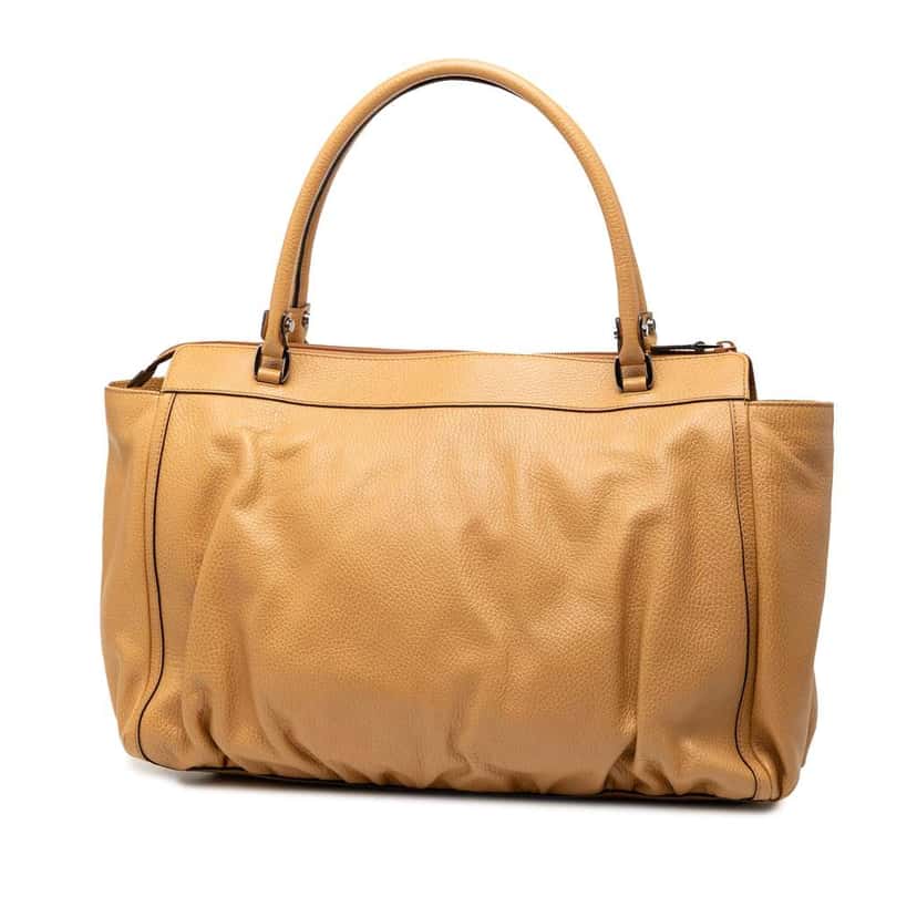 Gucci Calfskin Abbey D Ring Tote Brown Leather Very good condition - Back View