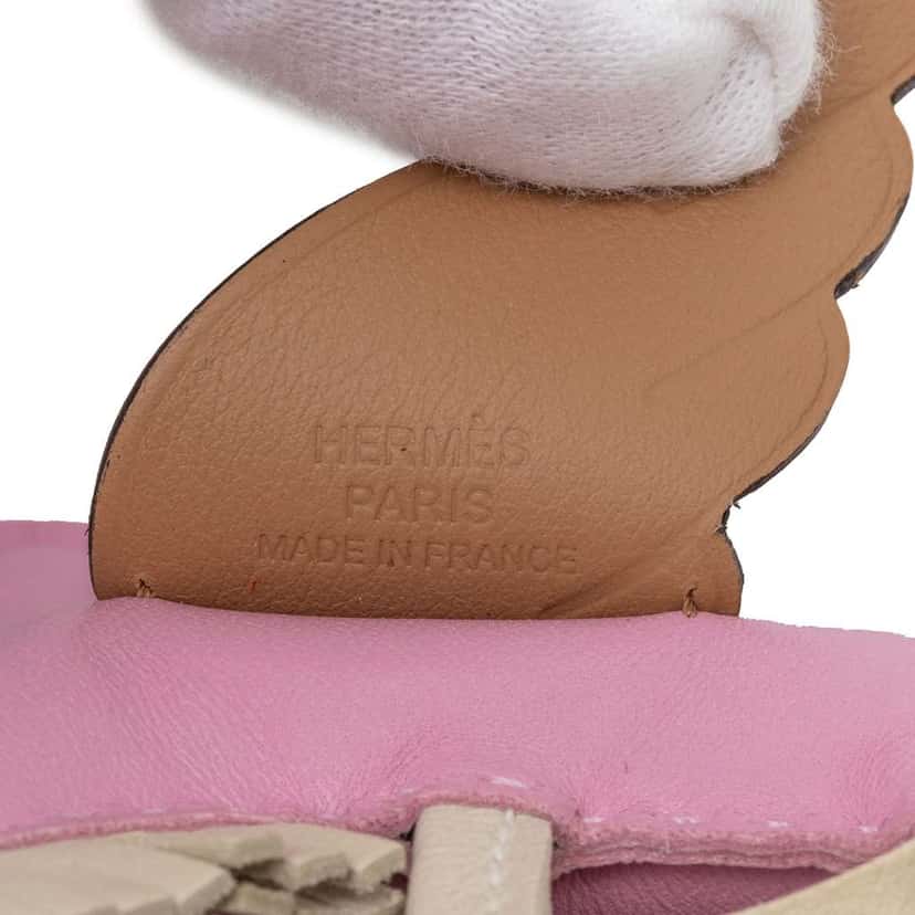 Hermès Milo lambskin and Swift Calfskin Rodeo Pegase Bag Charm PM Pink Leather Good condition - Model View