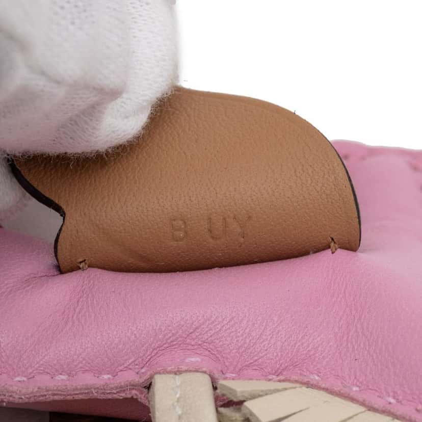 Hermès Milo lambskin and Swift Calfskin Rodeo Pegase Bag Charm PM Pink Leather Good condition - Box View