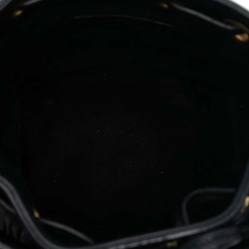 Saint Laurent Small Calfskin Emmanuelle Fringe Bucket Bag Black Leather Very good condition - Model View