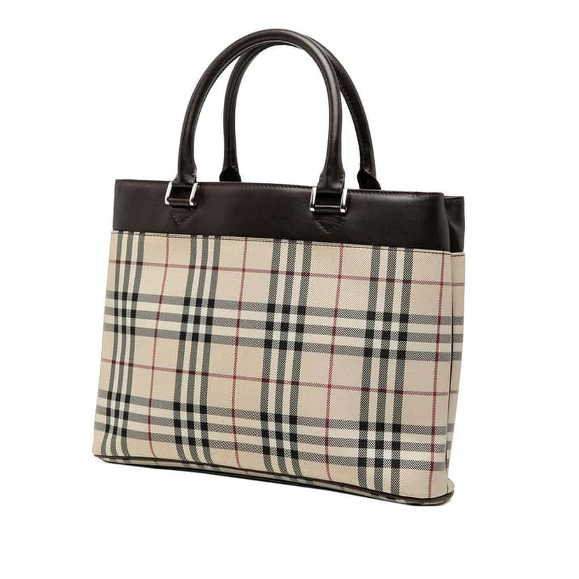 Burberry House Check Canvas Tote Brown Canvas Good condition - Back View