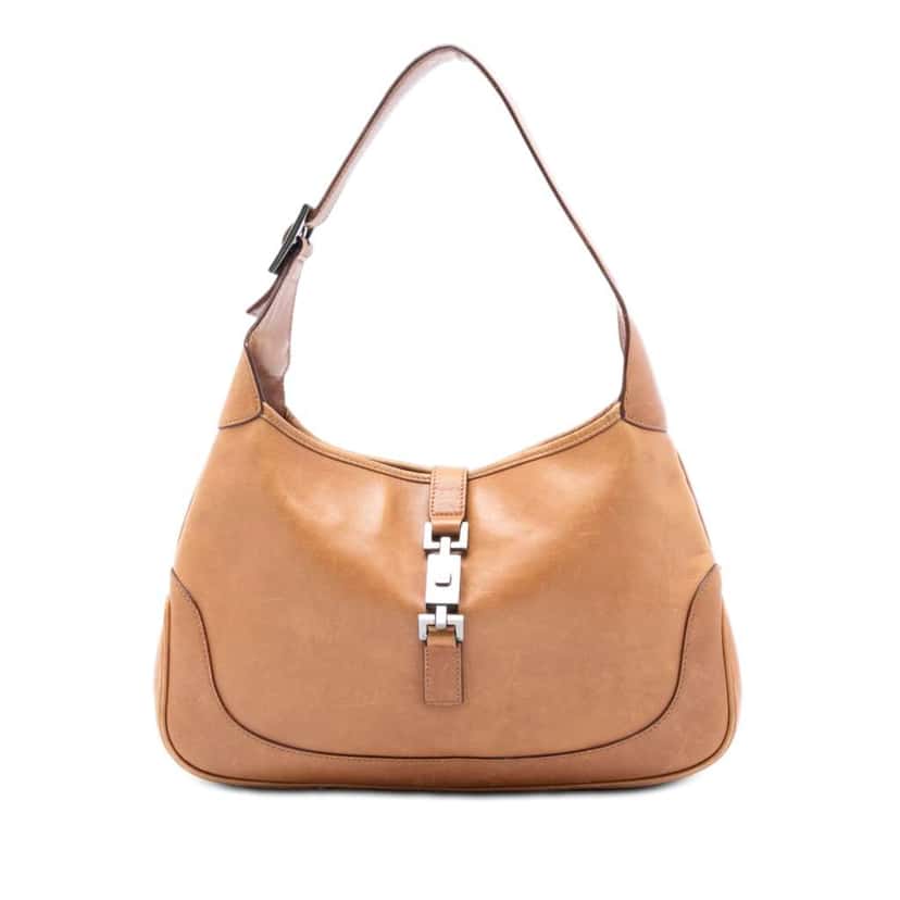 Gucci Calfskin Jackie Shoulder Bag Brown Leather Good condition - Front View